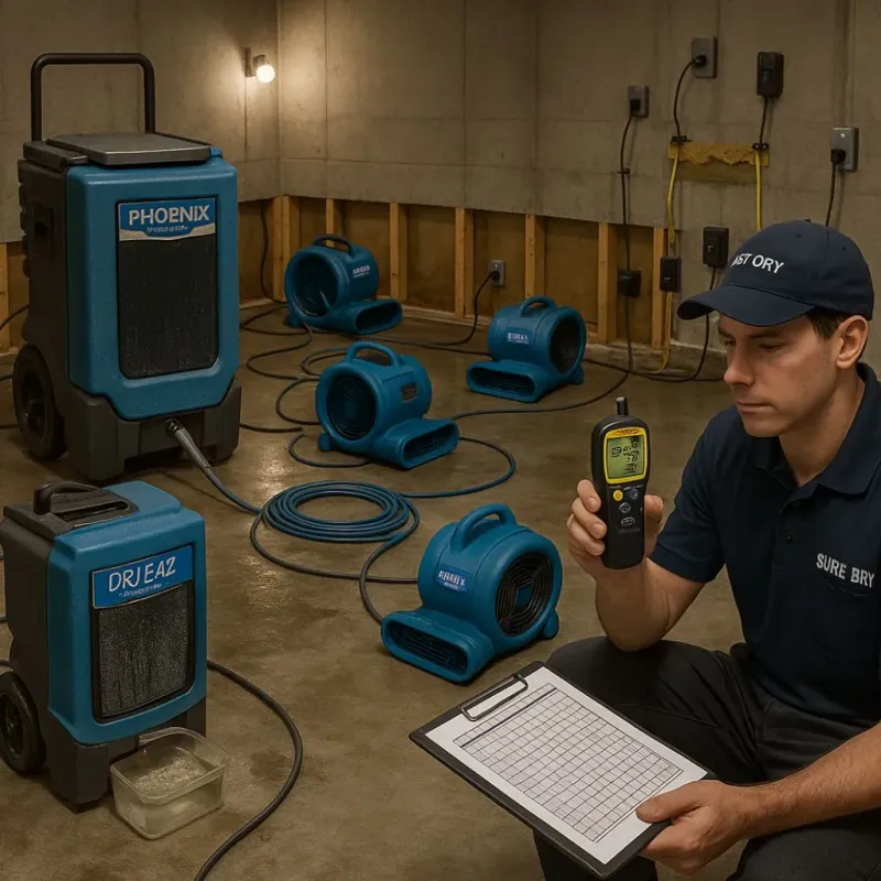 Structural Drying and Dehumidification process in Grand Mound, WA